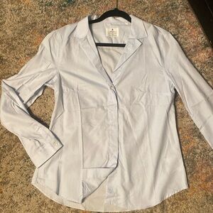 New Kleider Manufaktur Habsburg Austria Pale Blue 100% Cotton Blouse 12